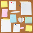 Vector: illustration paper notes on cork board eps 10 illustration paper notes on cork board eps 10