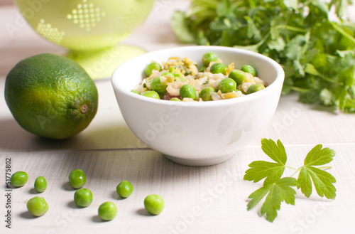 Photo: Risotto with green peas Risotto with green peas