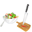Fresh vegetable salad for Gourmet.Healthy food.Vector