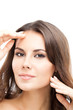 Photo: Portrait of beautiful woman, on white Portrait of beautiful woman, on white