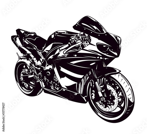 Vector: Sport motorbike isolated on white Sport motorbike isolated on white