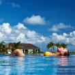 Woman at poolside
