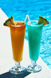 Cocktails near swimming pool