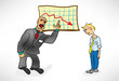 Vektor: chief scolds his subordinates in the office chief scolds his subordinates in the office
