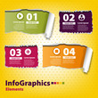 set infographic with torn ribbons