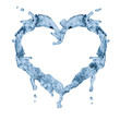 Foto: heart shape symbol from water on white heart shape symbol from water on white