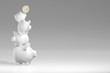 Piggy bank - stack of pigs with Euro