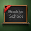 Back to school, written on a blackboard, vector Eps10 image.
