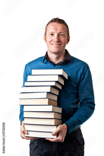Photo: man with books man with books