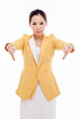 Showing lose sign young Asian woman