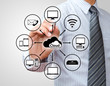businessman drawing Cloud computing concept design
