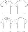 Vector illustration of men's and women's polo t-shirts