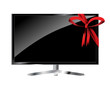 LCD TV with red bow