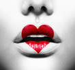 Beauty Sexy Lips with Heart Shape paint