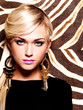 beautiful sexy woman with fashion makeup on face