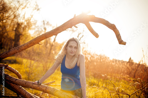 Photo: Beautiful blonde girl in the sun Beautiful blonde girl in the sun