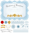 Certificate / Diploma template. Guilloche pattern, borders