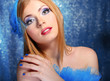 Portrait of beautiful young woman with glamour make up,