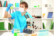Assayer during research on room background