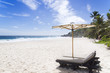 Beach chair at sunny coast. Seychelles.