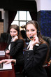 Call center operators at work.