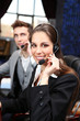 Call center operators at work.
