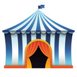 Vector circus tent - bright icon