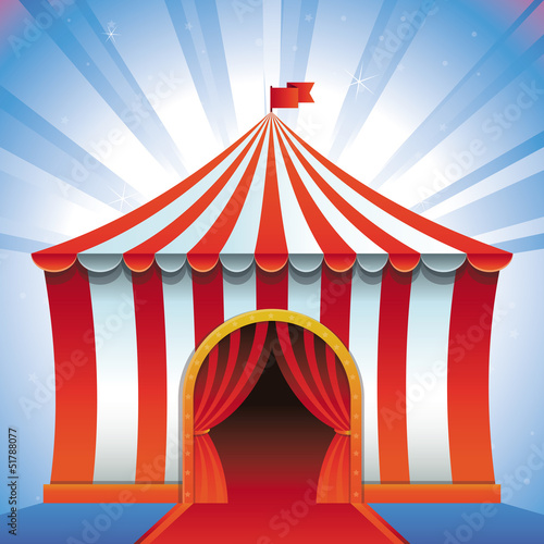 Vector: Vector circus tent - bright icon Vector circus tent - bright icon