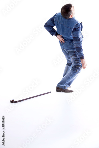 Photo: a young man with a cane a young man with a cane