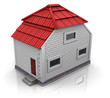 Illustration: house with red roof house with red roof
