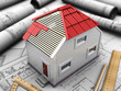 layout of house with red roof