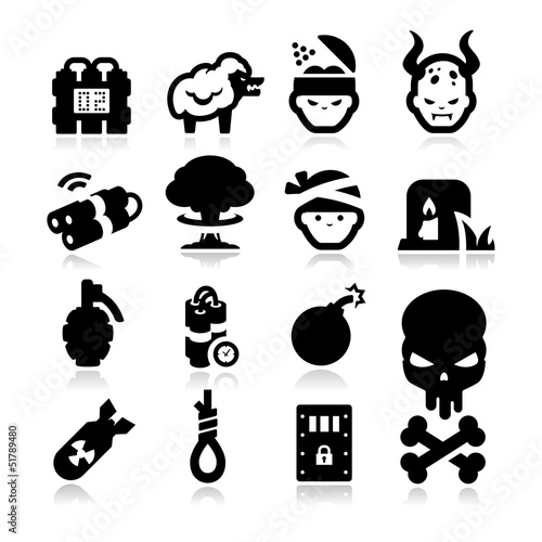 Vector: Terrorism Icons Terrorism Icons