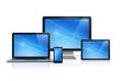 computer, laptop, mobile phone and digital tablet pc