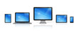 computer, laptop, mobile phone and digital tablet pc