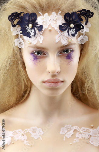 Photo: Gaze. Fantasy. Bright Charming Trendy Woman Blond. Futurism Gaze. Fantasy. Bright Charming Trendy Woman Blond. Futurism