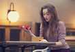 Foto: surprised girl with gift surprised girl with gift