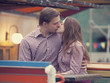 The young man and girl in the cafe