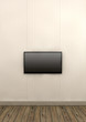 Illustration: Tv Screen Mounted On Paper Wall Tv Screen Mounted On Paper Wall