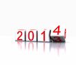 3D illustration - Dice with the new year, 2014