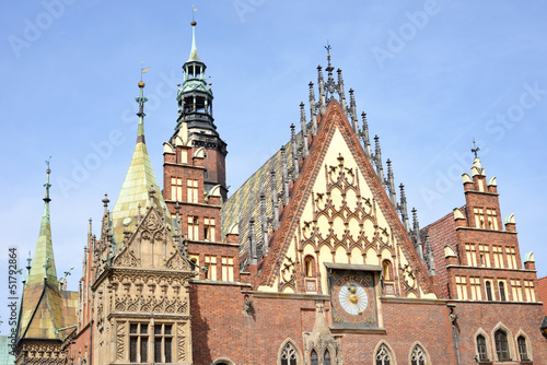 Photo: Dächer und Fassade Rathaus Wroclaw Dächer und Fassade Rathaus Wroclaw