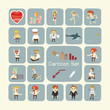 Set of cartoon characters