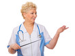 Mature doctor with pointer
