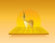 Animated gazelle in wild nature landscape