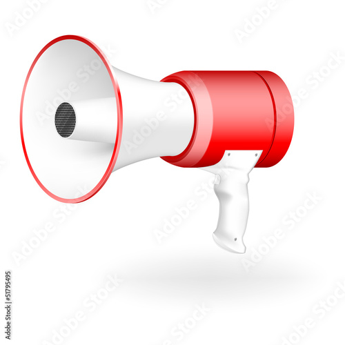Vector: the red-white megaphone. vector illustration the red-white megaphone. vector illustration