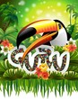 Vektor: Toucan Guru Art Design-Tucano Guru nella Giungla Toucan Guru Art Design-Tucano Guru nella Giungla