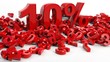 3D Rendering of a ten percent symbol