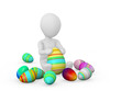 3d person holds the big Easter egg in a hand