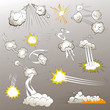 Vector comic book explosion elements