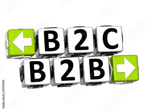 Illustration: 3D B2B B2C Button Click Here Block Text 3D B2B B2C Button Click Here Block Text
