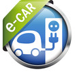 Button e-car Tankstelle blau
